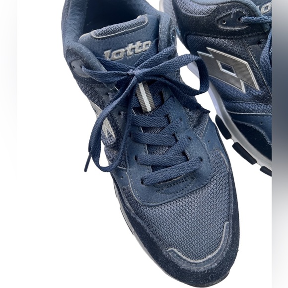Lotto Navy Blue Suede Trim Sneakers Size 9 - Picture 5 of 12